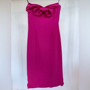Black Halo Strapless Fuchsia Dress